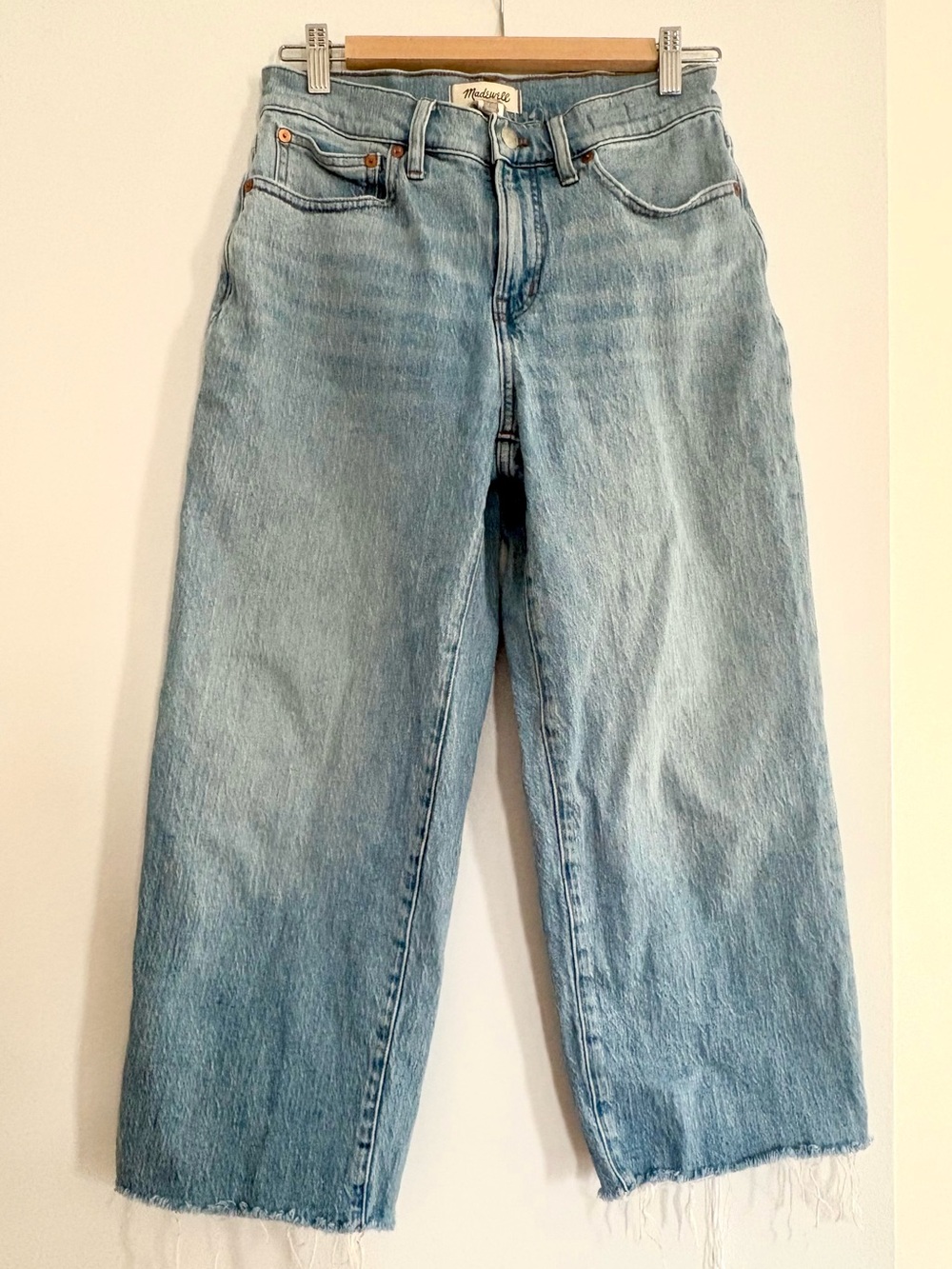 Madewell The Perfect Vintage Wide Leg Cropped Jeans size 28 Petite